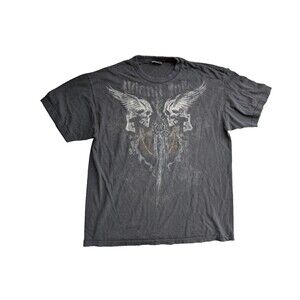Vintage Miami Ink Short Sleeve T-Shirt Men's L Grunge Skull Tee Y2K Distressed